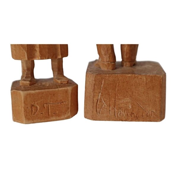 Hand Carved Wooden Figurines Denys Timmons G Hovington - Quebec Art - Vintage Pa - Picture 4 of 8